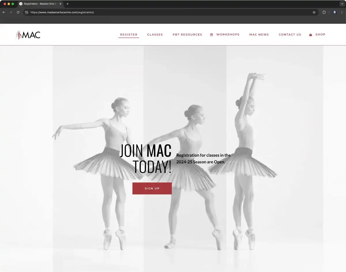 Madsen Arts Centre Website